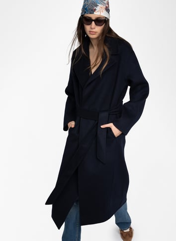 Manteau droit col tailleur en laine mélangée ZADIG&VOLTAIRE Bleu
